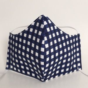Blue Checkered Handmade Fabric Face Mask